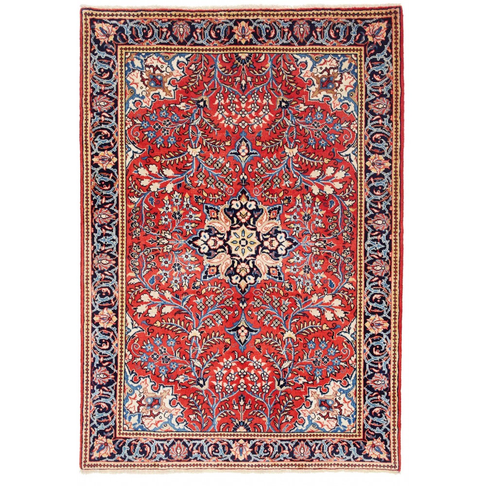 Tappeto Sarough Persia beige blu 107x152