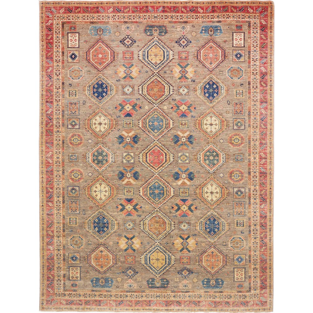 Tappeto Tribal Pakistan marrone grigio 277x370