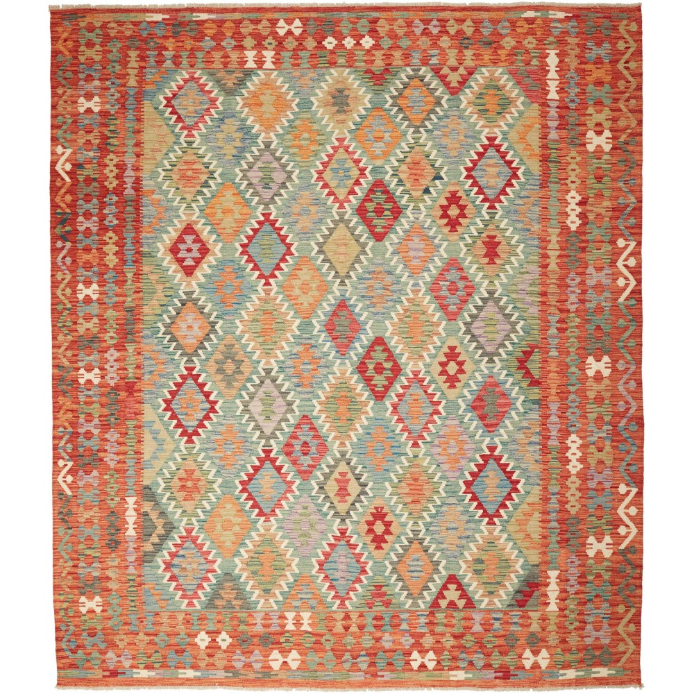 Tappeto Kilim Afghanistan marrone 254x293 Tappeto Kilim Afghanistan marrone 254x293