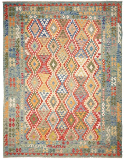 Tappeto Kilim Afghanistan marrone bianco 268x349