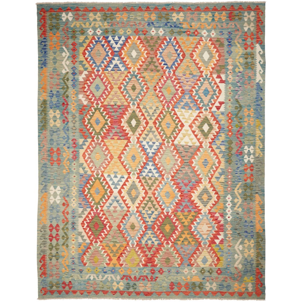 Tappeto Kilim Afghanistan marrone bianco 268x349