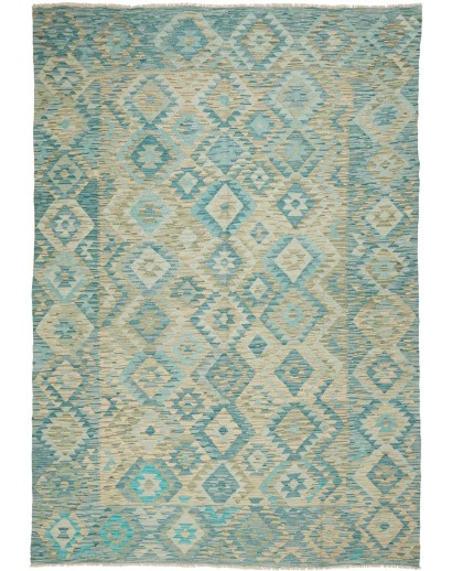 Tappeto Kilim Afghanistan azzurro verde 205x289