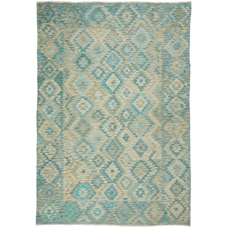 Tappeto Kilim Afghanistan azzurro verde 205x289