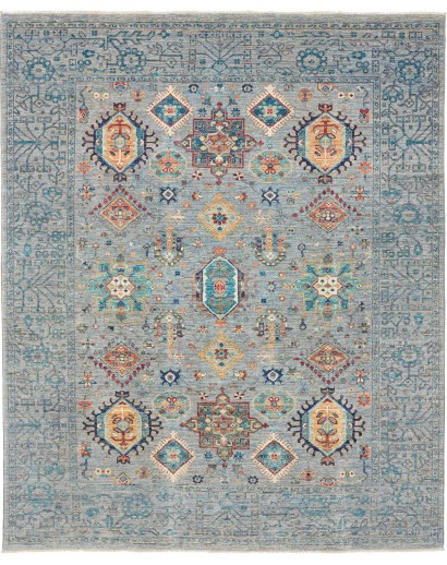 Tappeto Tribal Pakistan azzurro 195x241