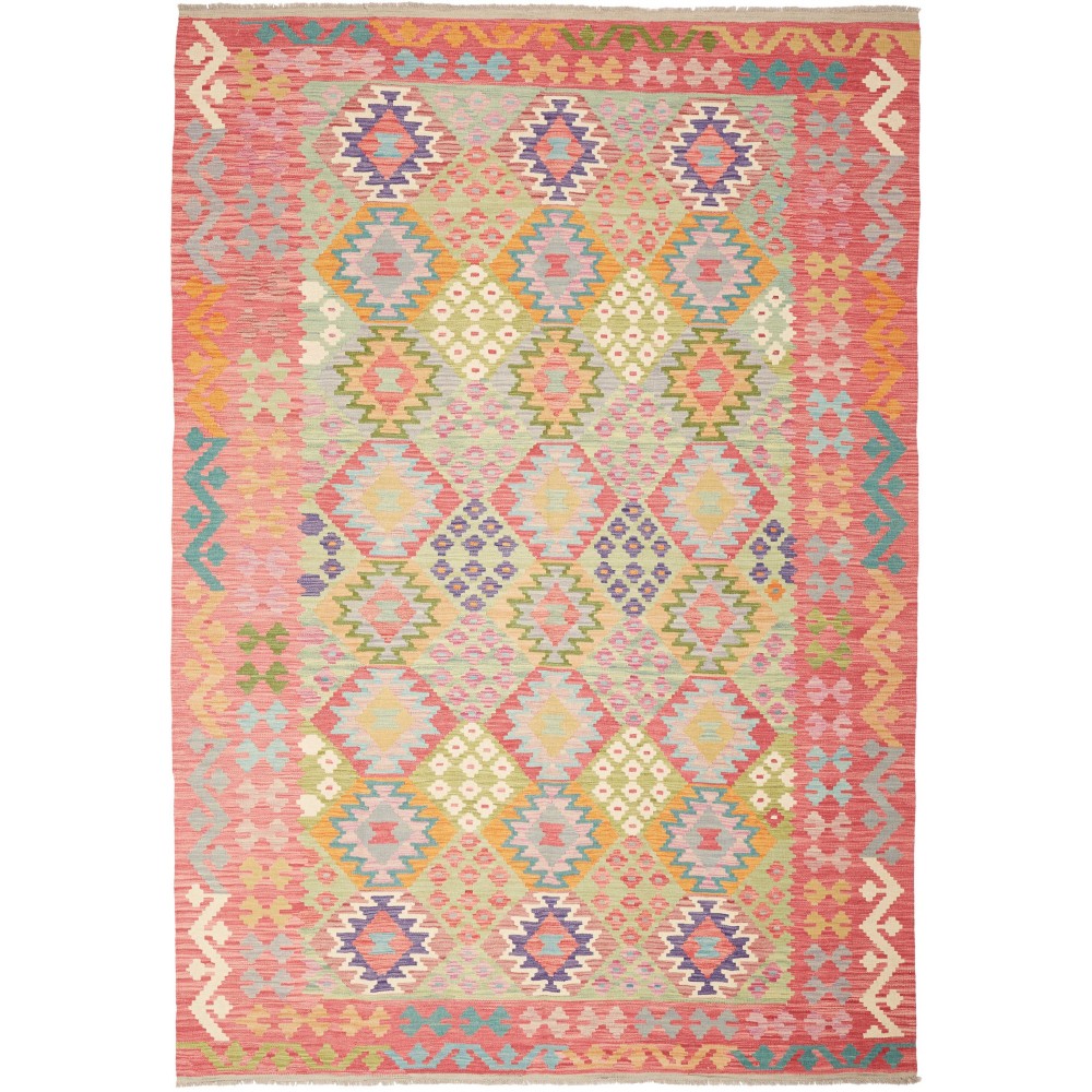 Tappeto Kilim Afghanistan marrone rosso 205x293