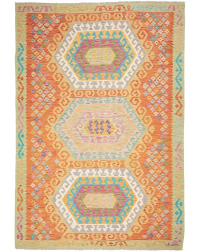 Tappeto Kilim Afghanistan marrone rosso 205x295