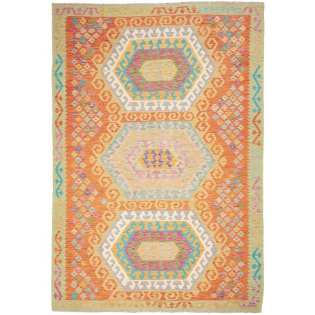 Tappeto Kilim Afghanistan marrone rosso 205x295