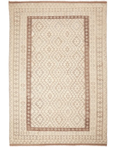 Tappeto Kilim Afghanistan bianco beige 206x302
