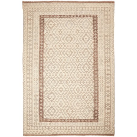 Tappeto Kilim Afghanistan bianco beige 206x302
