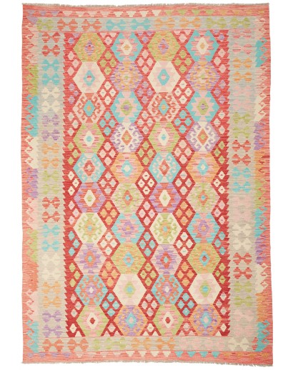 Tappeto Kilim Afghanistan marrone rosso 199x285