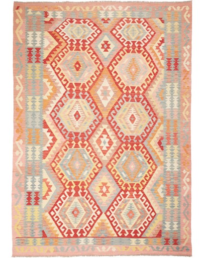 Tappeto Kilim Afghanistan marrone rosso 211x299