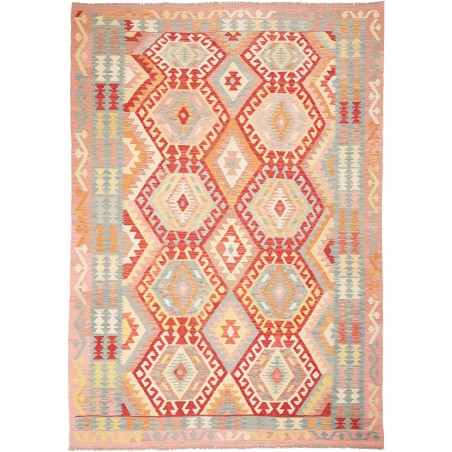 Tappeto Kilim Afghanistan marrone rosso 211x299