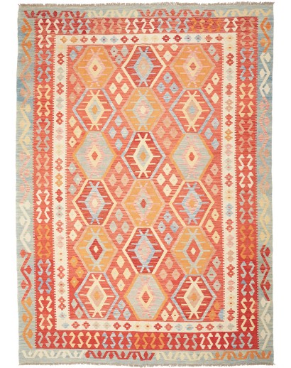 Tappeto Kilim Afghanistan marrone rosso 213x299