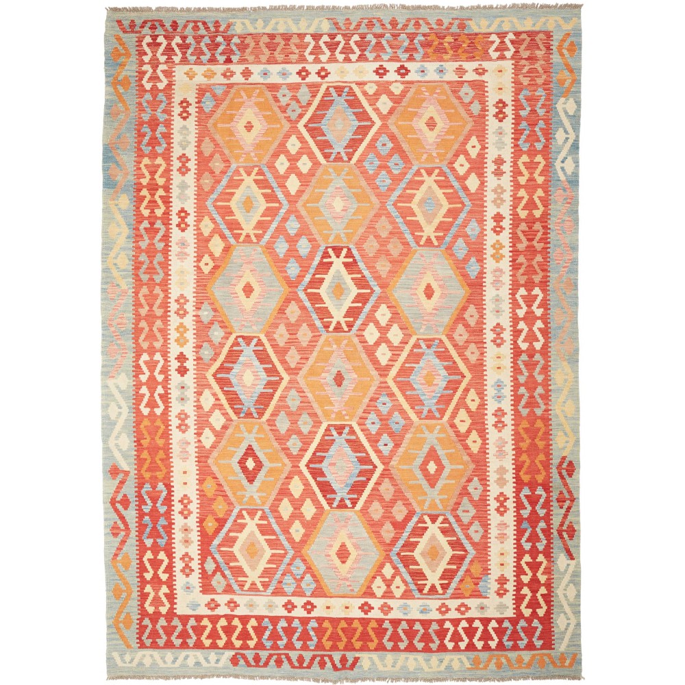 Tappeto Kilim Afghanistan marrone rosso 213x299