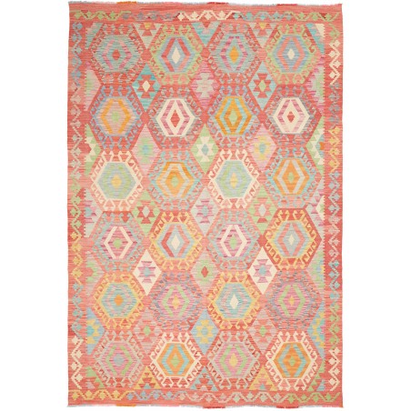 Tappeto Kilim Afghanistan marrone rosso 201x287