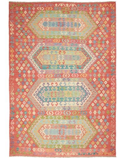 Tappeto Kilim Afghanistan marrone rosso 208x301