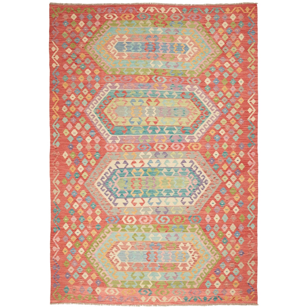 Tappeto Kilim Afghanistan marrone rosso 208x301