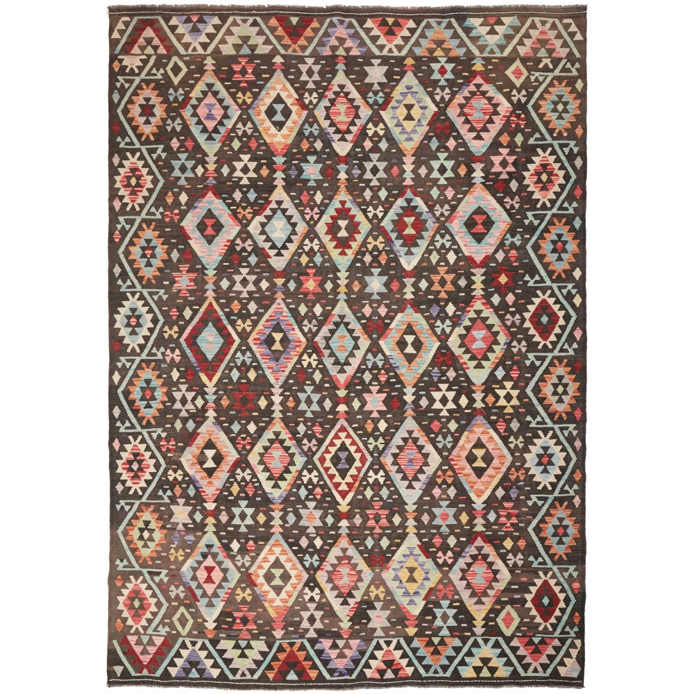 Tappeto Kilim Afghanistan verde azzurro 204x295