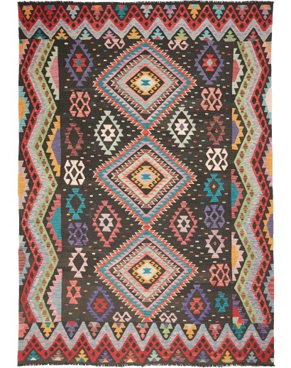 Tappeto Kilim Afghanistan azzurro grigio 206x292