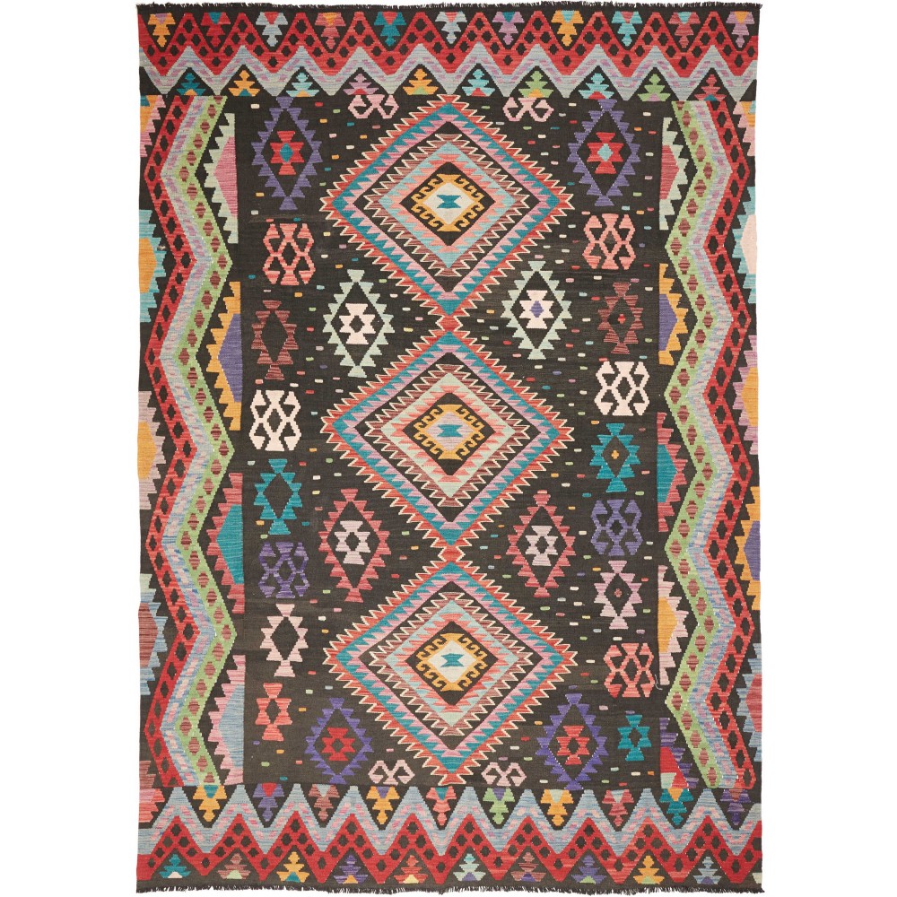 Tappeto Kilim Afghanistan azzurro grigio 206x292