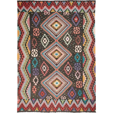 Tappeto Kilim Afghanistan azzurro grigio 206x292