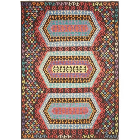 Tappeto Kilim Afghanistan azzurro grigio 206x289