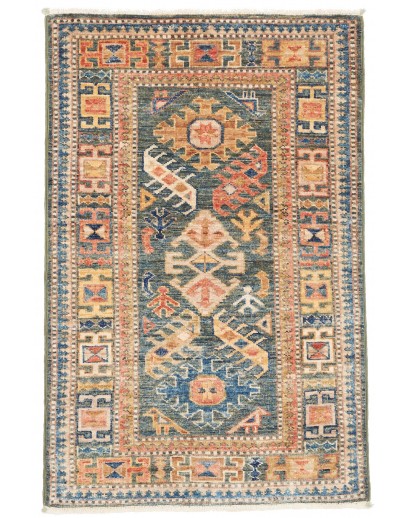 Tappeto Kazak Fine Pakistan marrone bianco 63x97