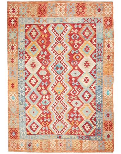 Tappeto Kilim Afghanistan beige arancione 207x294