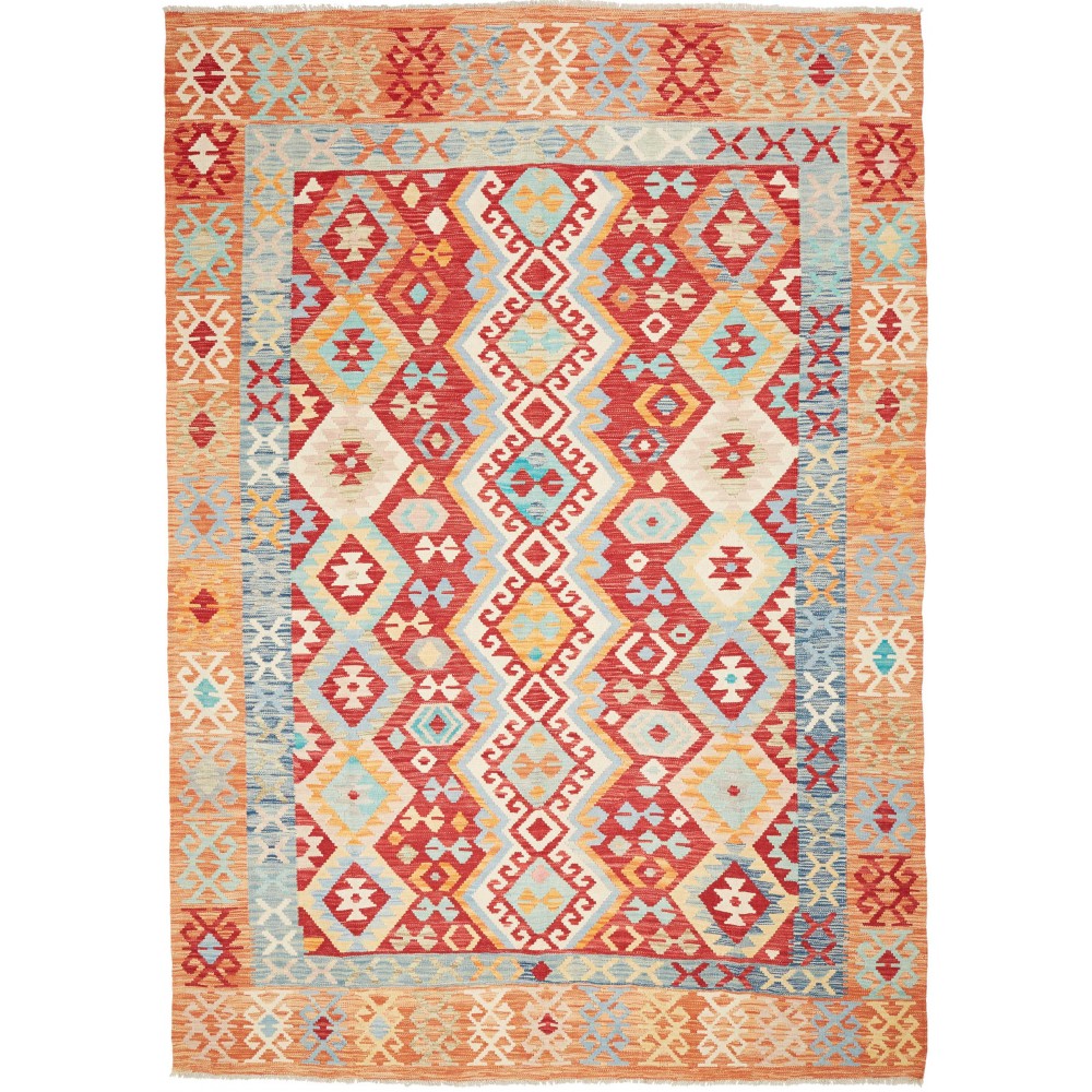 Tappeto Kilim Afghanistan beige arancione 207x294