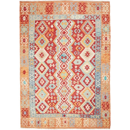 Tappeto Kilim Afghanistan beige arancione 207x294