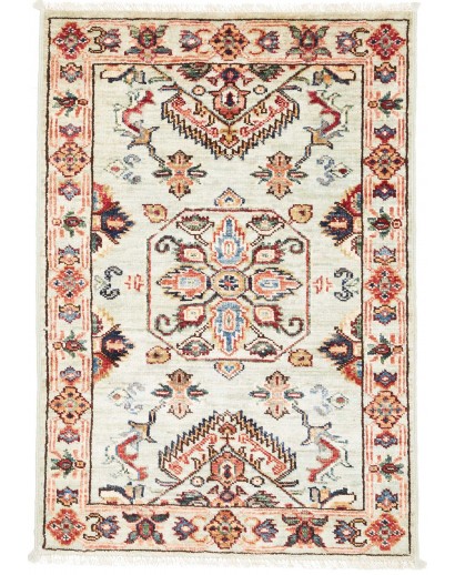 Tappeto Kazak Fine Pakistan bianco grigio 63x92