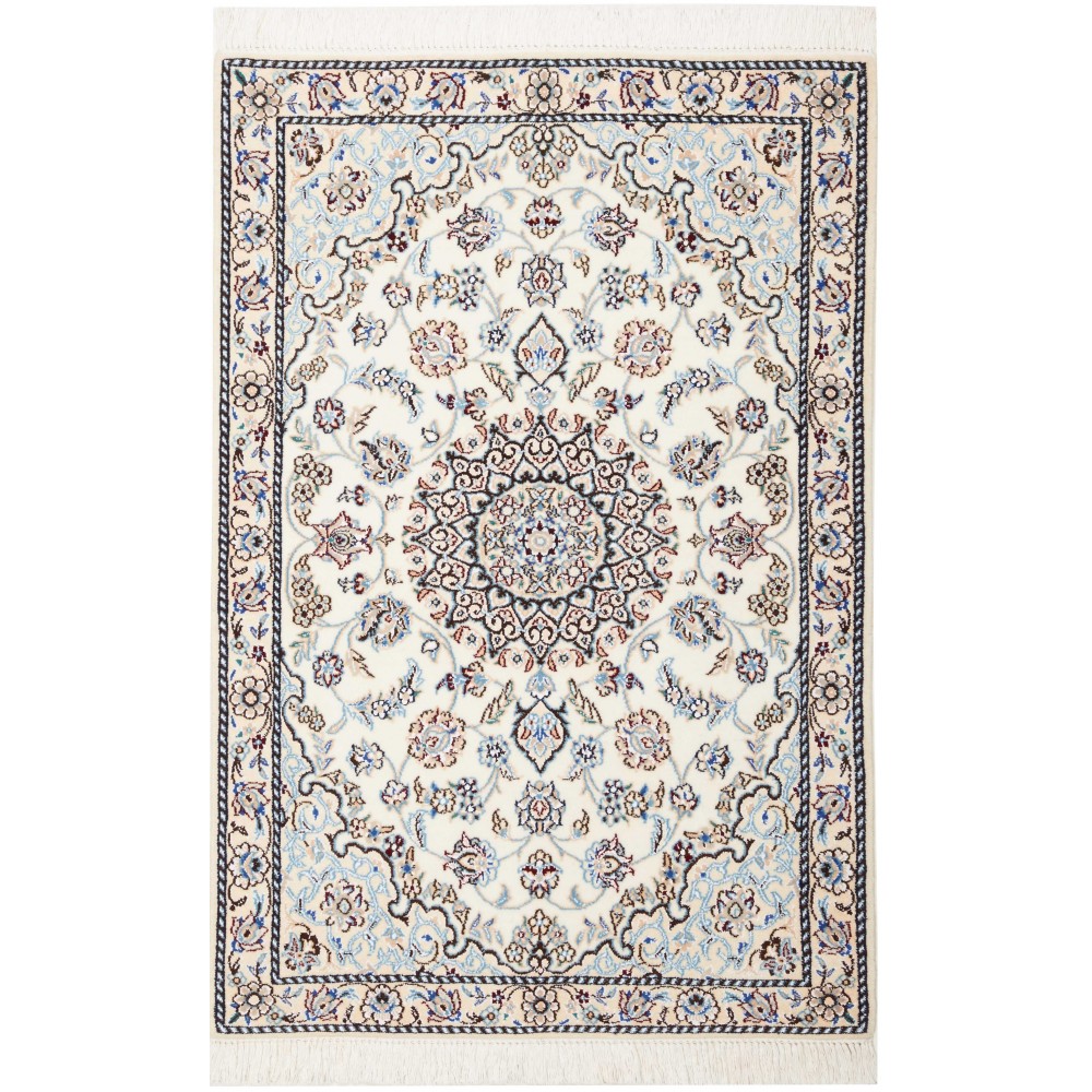 Tappeto Nain 9La Persia bianco grigio 81x119 Tappeto Nain 9La Persia bianco grigio 81x119