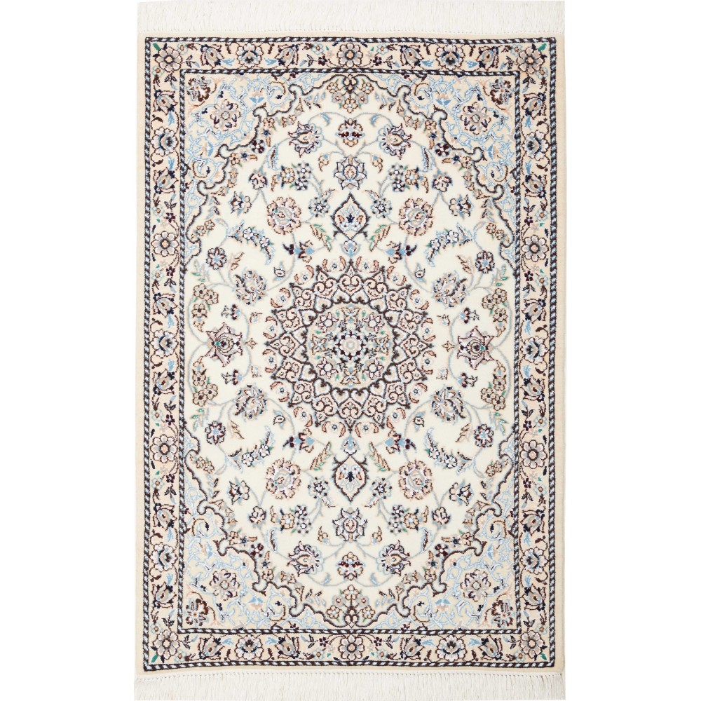 Tappeto Nain 9La Persia bianco grigio 81x125 Tappeto Nain 9La Persia bianco grigio 81x125