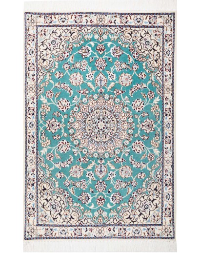 Tappeto Nain 9La Persia bianco azzurro 79x120