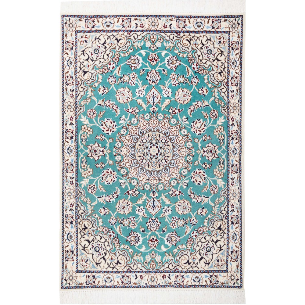 Tappeto Nain 9La Persia bianco azzurro 79x120