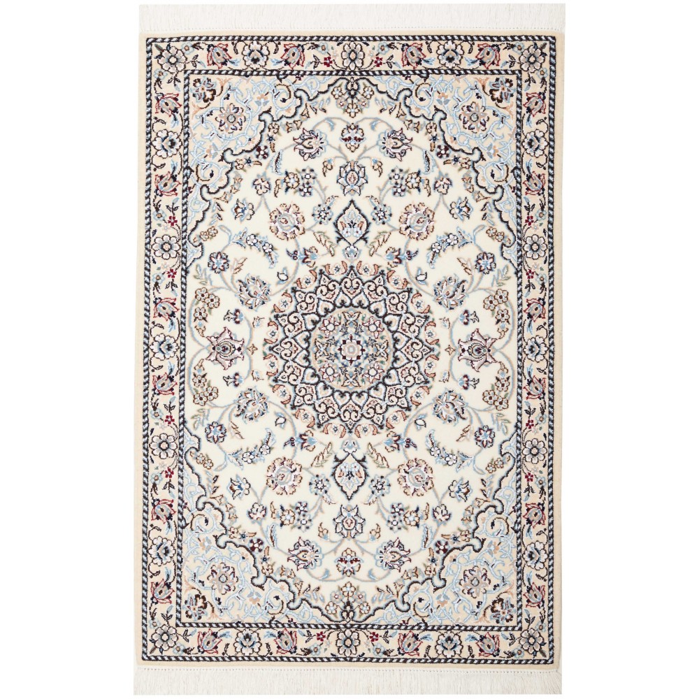 Tappeto Nain 9La Persia bianco grigio 80x119 Tappeto Nain 9La Persia bianco grigio 80x119