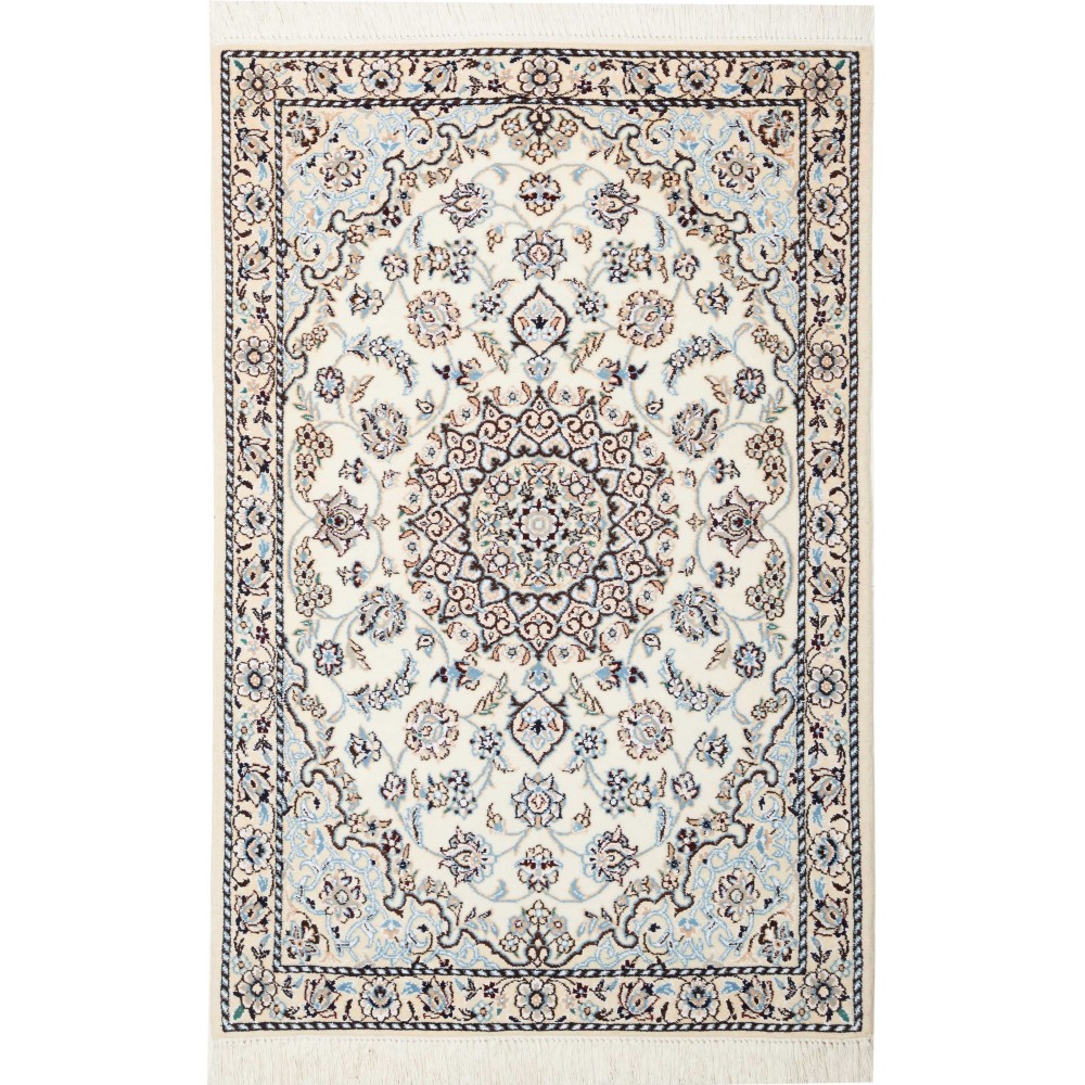Tappeto Nain 9La Persia bianco grigio 80x124 Tappeto Nain 9La Persia bianco grigio 80x124