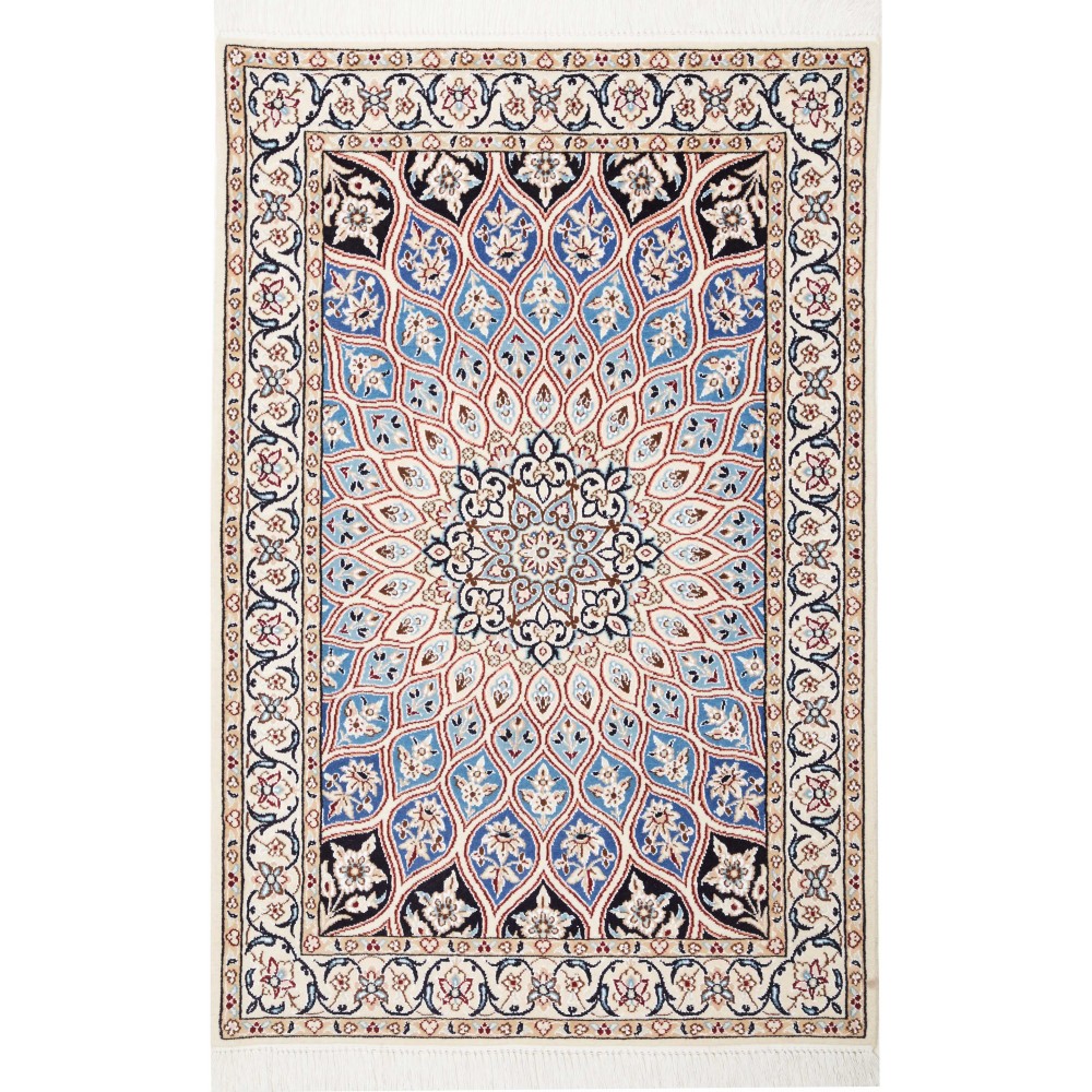 Tappeto Nain 9La Persia bianco grigio 80x121 Tappeto Nain 9La Persia bianco grigio 80x121