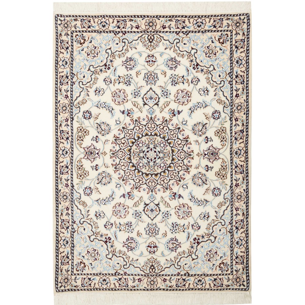 Tappeto Nain 9La Persia bianco grigio 85x122 Tappeto Nain 9La Persia bianco grigio 85x122