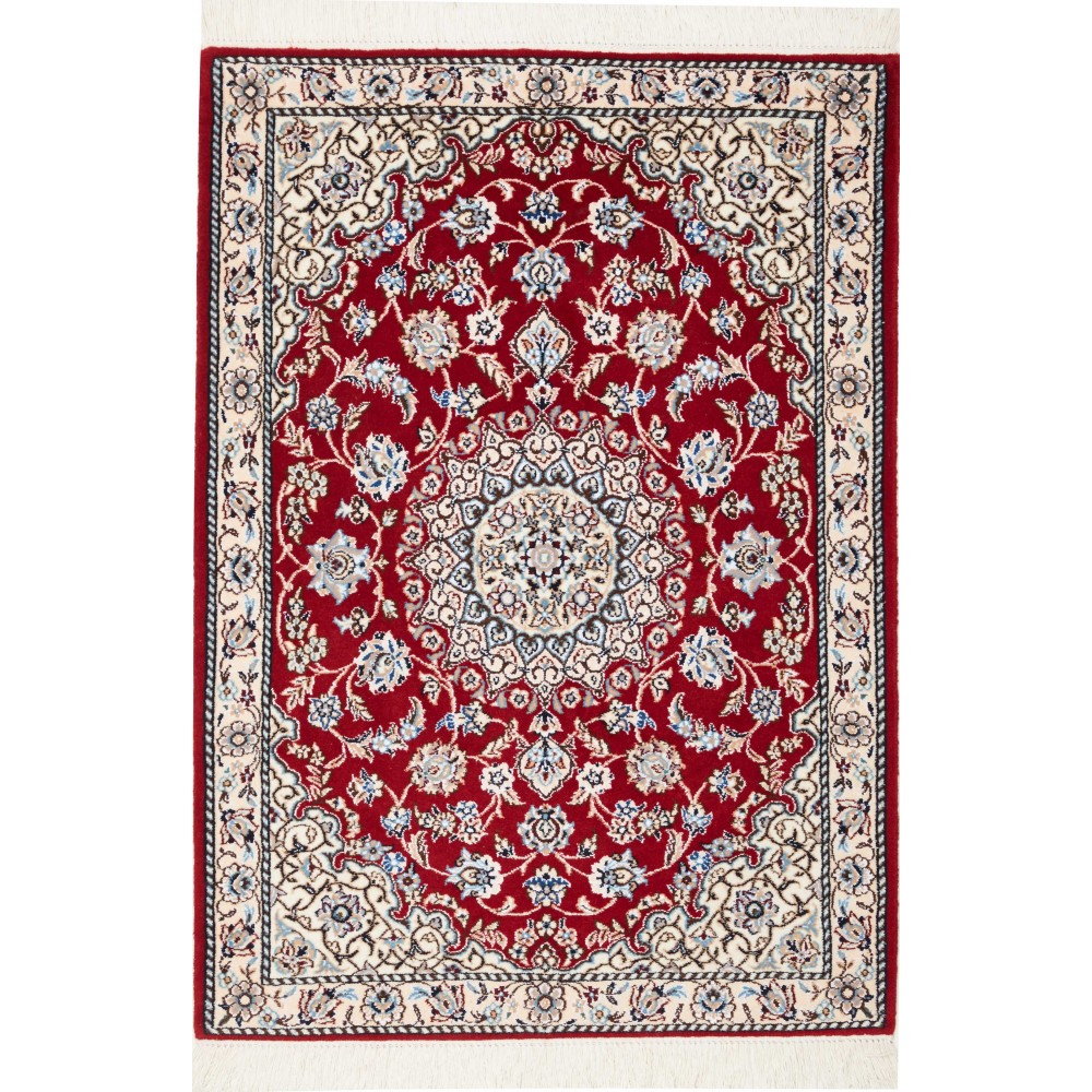 Tappeto Nain 9La Persia bianco grigio 81x115 Tappeto Nain 9La Persia bianco grigio 81x115