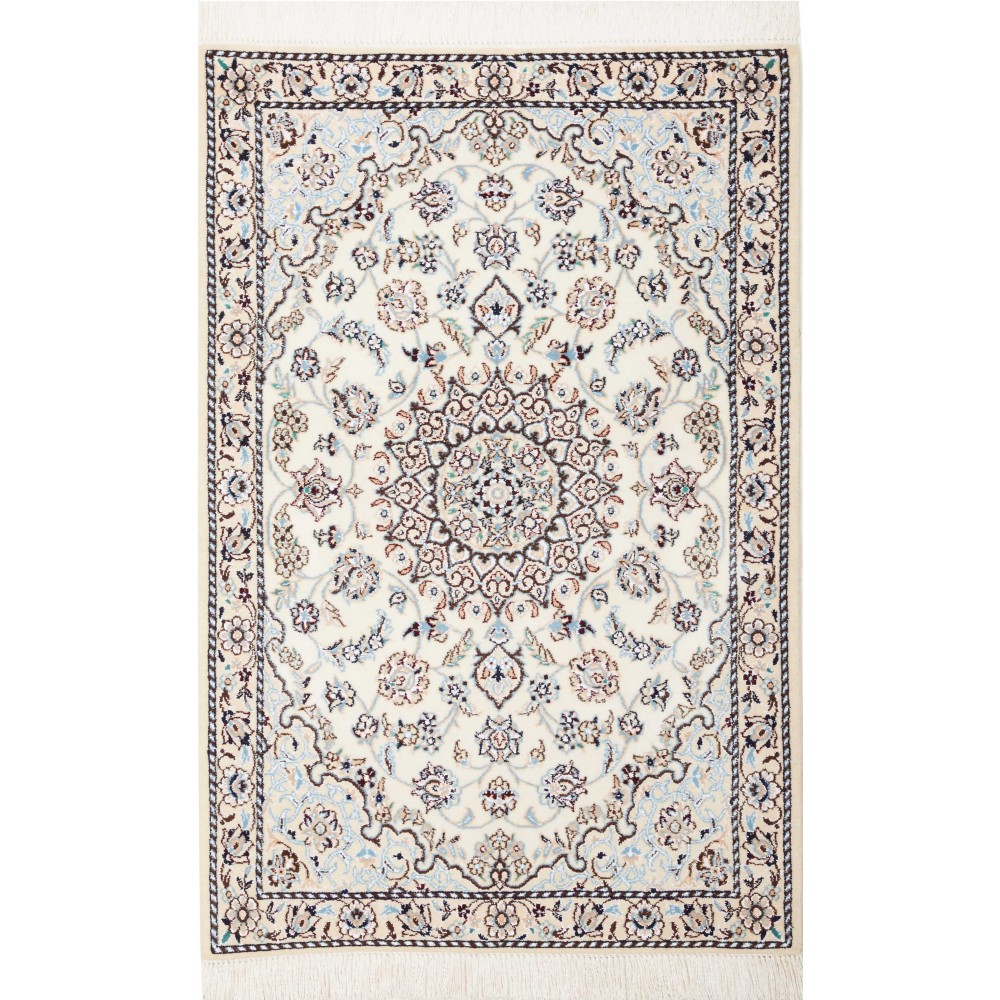 Tappeto Nain 9La Persia bianco grigio 81x122 Tappeto Nain 9La Persia bianco grigio 81x122