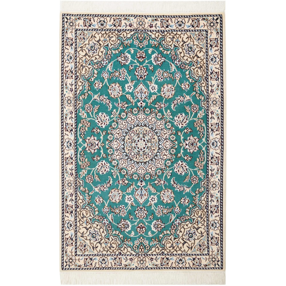 Tappeto Nain 9La Persia grigio verde 81x127 Tappeto Nain 9La Persia grigio verde 81x127
