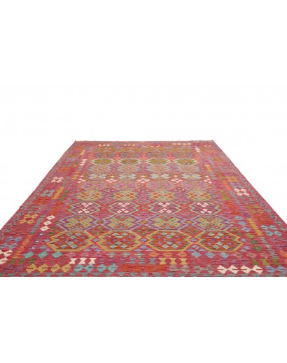 Tappeto Kilim Afghanistan rosso arancione 249x350