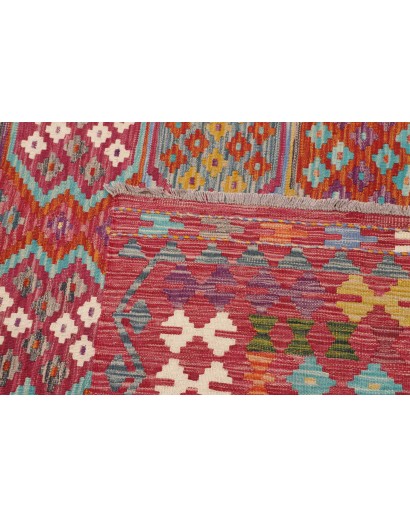 Tappeto Kilim Afghanistan rosso arancione 249x350