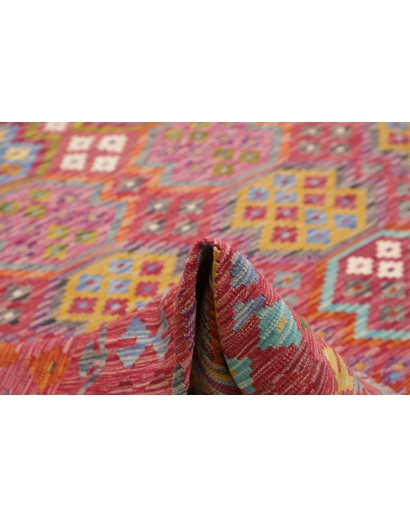 Tappeto Kilim Afghanistan rosso arancione 249x350