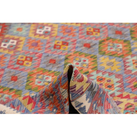 Tappeto Kilim Afghanistan bianco grigio 250x293