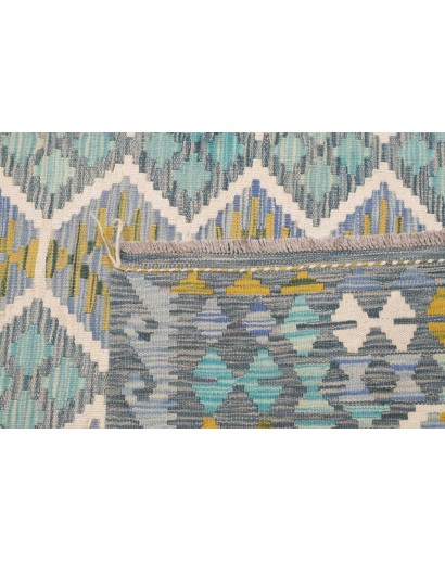 Tappeto Kilim Afghanistan grigio azzurro 250x299