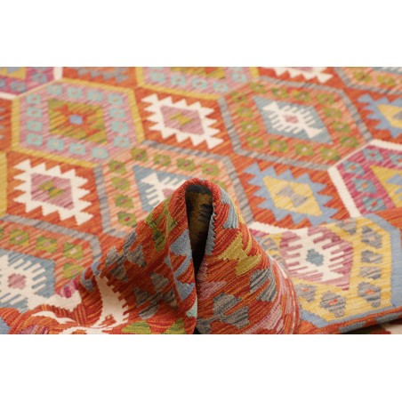 Tappeto Kilim Afghanistan marrone azzurro 250x298
