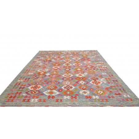 Tappeto Kilim Afghanistan marrone azzurro 252x338
