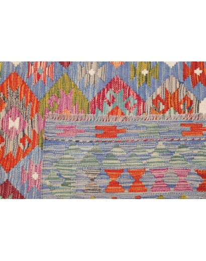 Tappeto Kilim Afghanistan marrone azzurro 252x338
